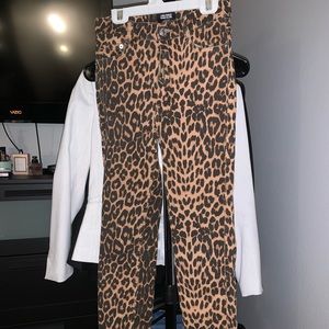 Cheetah Print High Waisted Jeans